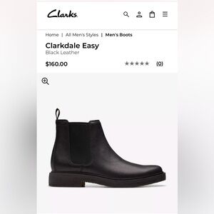 New Men’s Black Clarks Chelsea Boots
